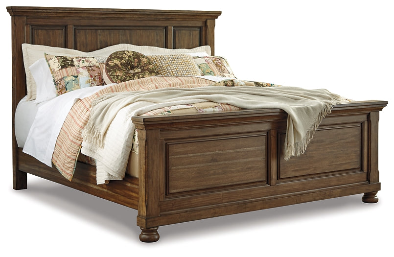 Flynnter Panel Bed With Mirrored Dresser, Chest And 2 Nightstands