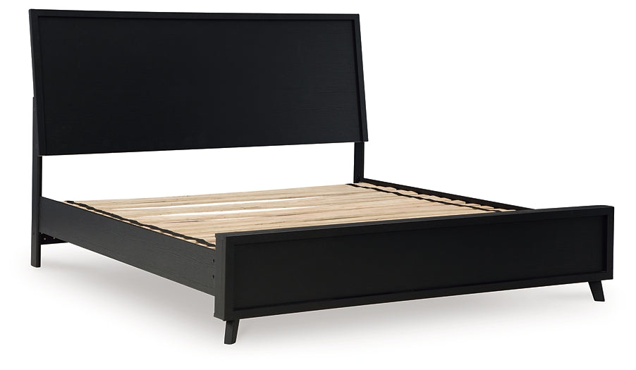 Danziar Queen Panel Bed with Mirrored Dresser and 2 Nightstands
