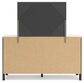 Cadmori Full Upholstered Panel Bed with Mirrored Dresser and Nightstand