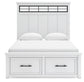 Ashbryn Queen Panel Storage Bed with Mirrored Dresser and Nightstand