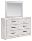 Cayboni Twin Panel Bed with Mirrored Dresser and Chest