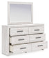 Cayboni King Panel Bed with Mirrored Dresser, Chest and Nightstand