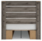 Graystorm Full Panel Bed with Storage with Mirrored Dresser and Chest
