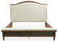 Sturlayne King Upholstered Panel Bed with Mirrored Dresser