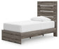 Graystorm Twin Panel Storage Bed with Mirrored Dresser and Chest