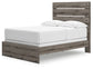 Graystorm Full Panel Bed with Mirrored Dresser and Chest