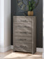 Graystorm Twin Panel Bed with Mirrored Dresser and Chest