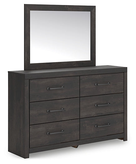 Hollivern Twin Panel Bed with Mirrored Dresser and Chest