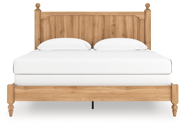 Aleaport King Panel Bed with Mirrored Dresser