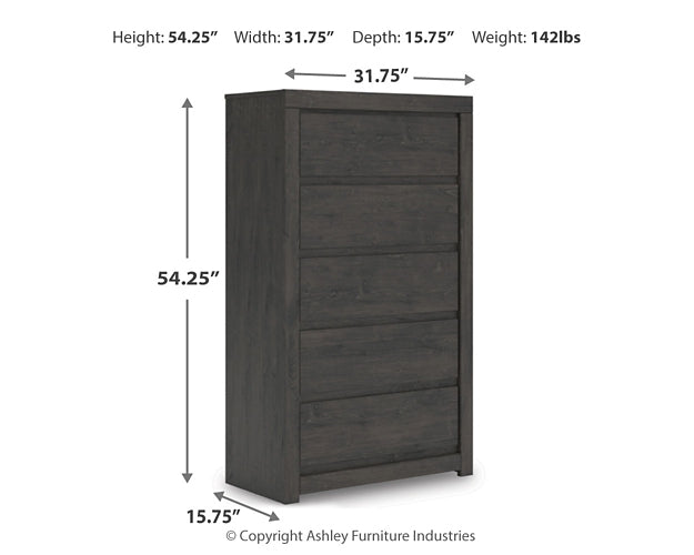 Fraluna Queen Panel Storage Bed with Mirrored Dresser and Chest