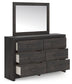 Hollivern Twin Panel Storage Bed with Mirrored Dresser and Chest