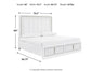 Chalanna King Upholstered Storage Bed with Mirrored Dresser and Chest