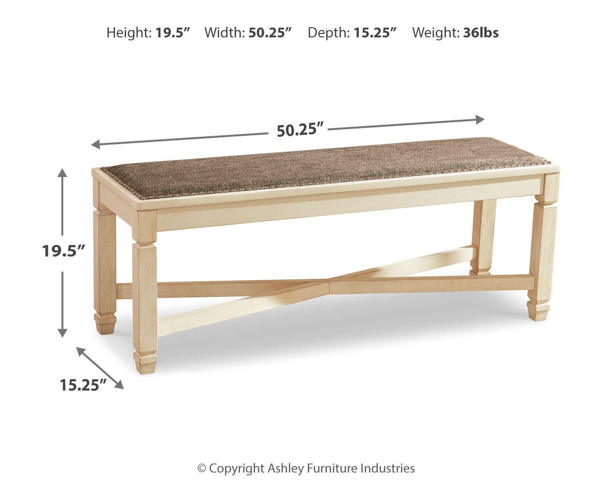 Bolanburg Dining Table and 2 Chairs and 2 Benches