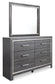 Lodanna Queen Panel Bed with 2 Storage Drawers, Dresser, Mirror and Nightstand