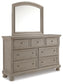 Lettner King Panel Bed with Mirrored Dresser