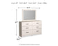 Stelsie Twin Panel Bed with Mirrored Dresser