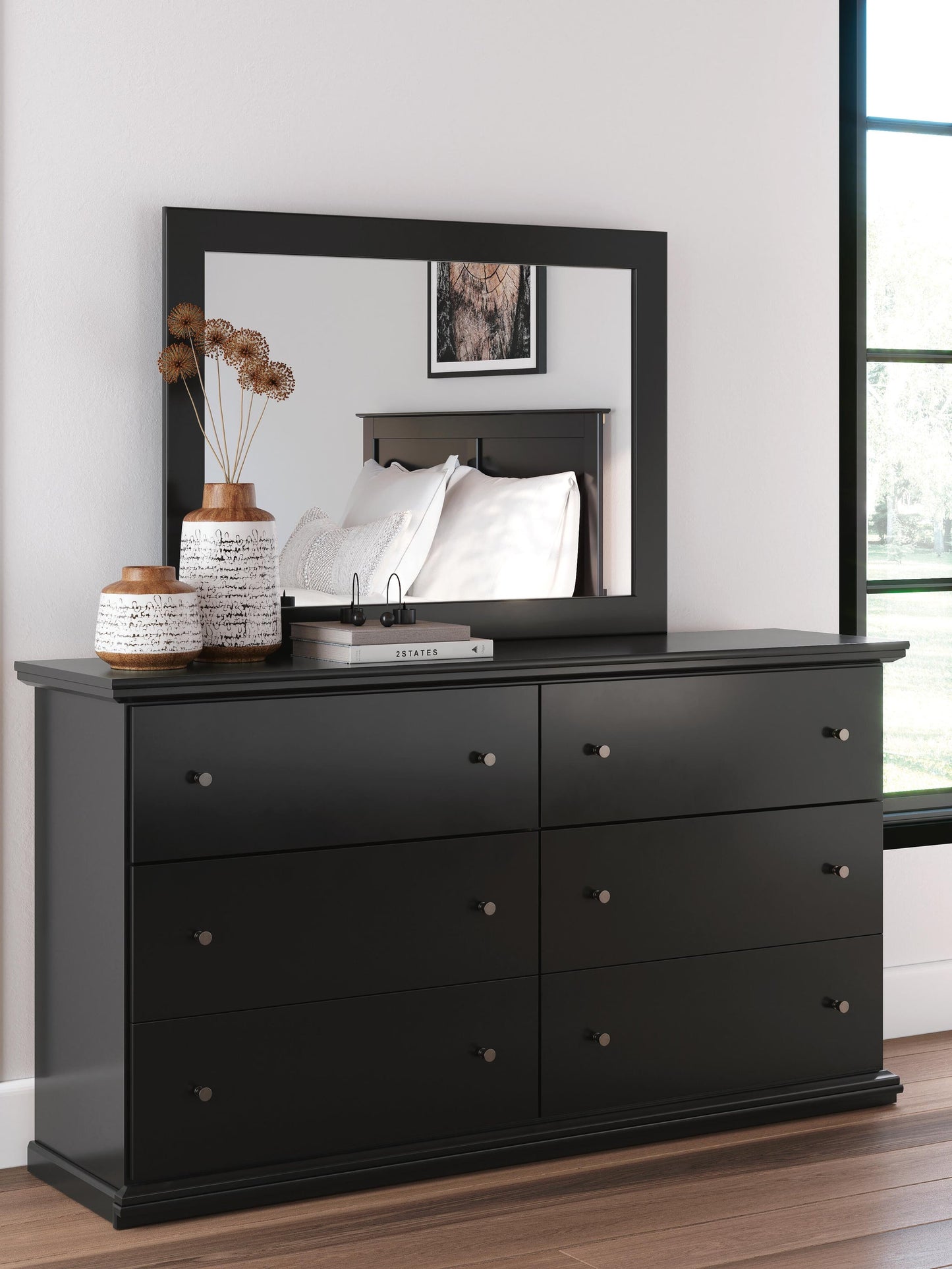 Maribel Full Panel Bed, Dresser and Mirror
