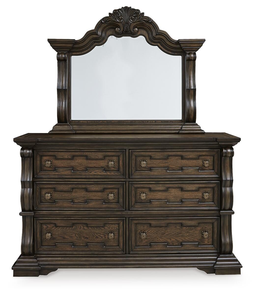 Maylee King Canopy Bed, Dresser and Mirror