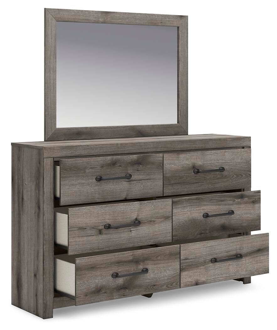 Urbanoore Full Panel Bed with Storage, Dresser and Mirror