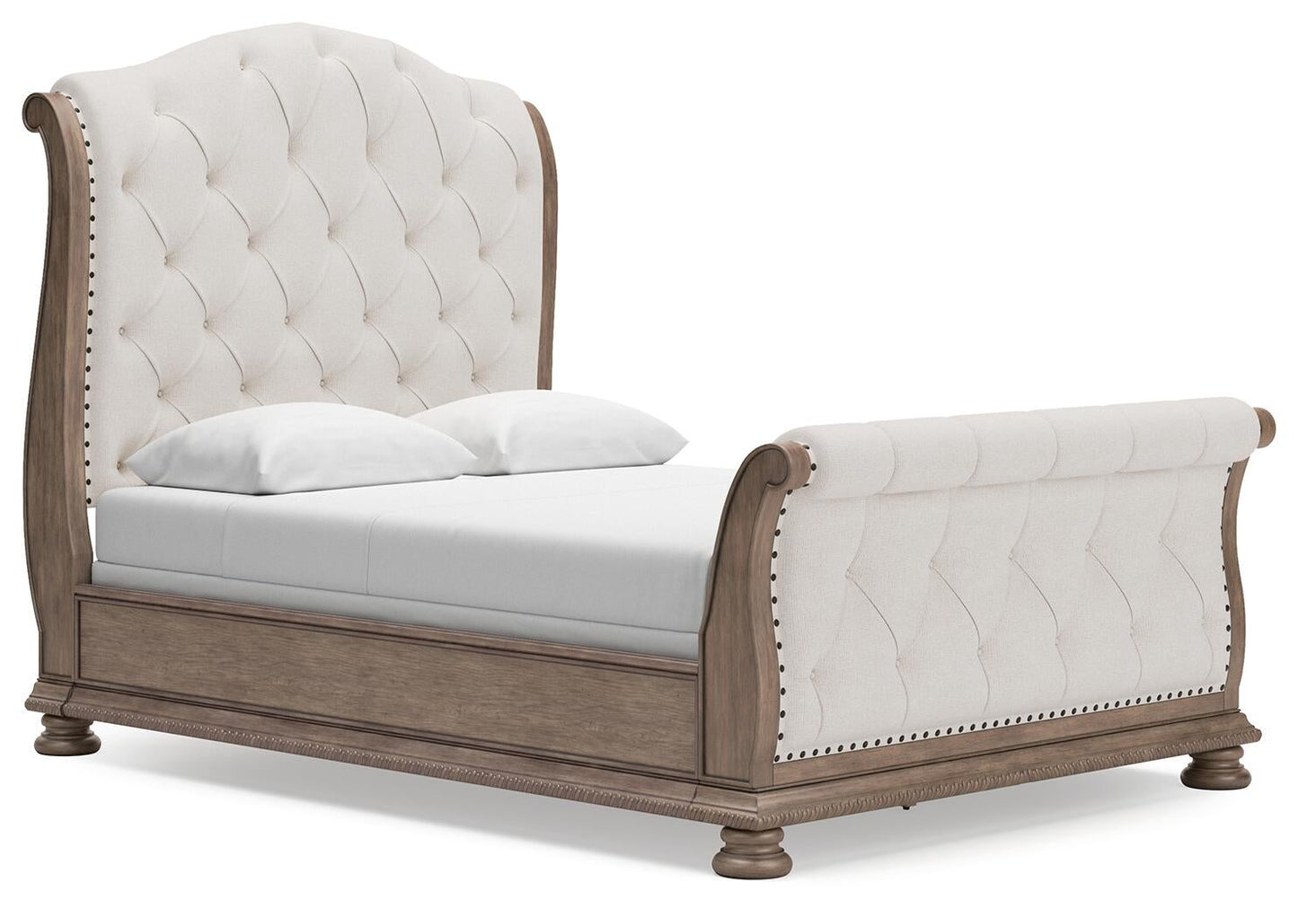 Ardenfield Queen Upholstered Sleigh Bed, Dresser and Mirror
