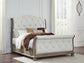 Ardenfield Queen Upholstered Sleigh Bed, Dresser and Mirror