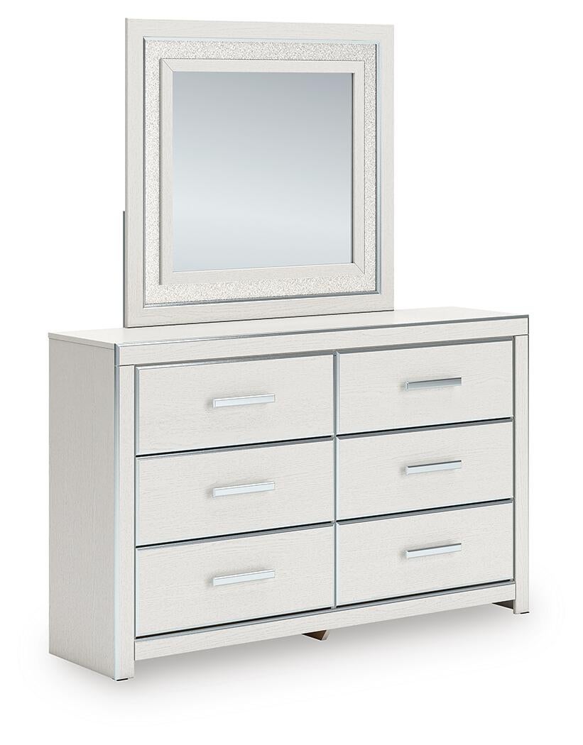 Birmonton King Upholstered Panel Bed, Dresser, Mirror, Chest and Nightstand