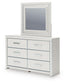 Birmonton King Upholstered Panel Bed, Dresser, Mirror and Nightstand