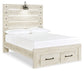 Cambeck Queen Panel Bed with 4 Storage Drawers with Mirrored Dresser, Chest and Nightstand