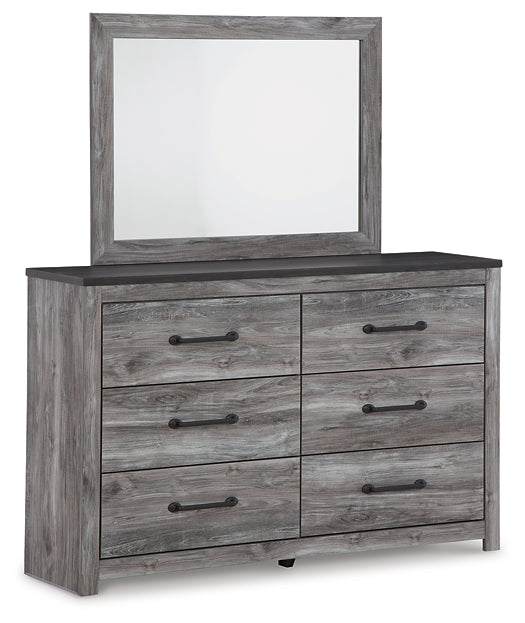 Bronyan King Panel Bed with Mirrored Dresser and 2 Nightstands
