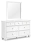 Fortman King Panel Bed with Mirrored Dresser and Nightstand